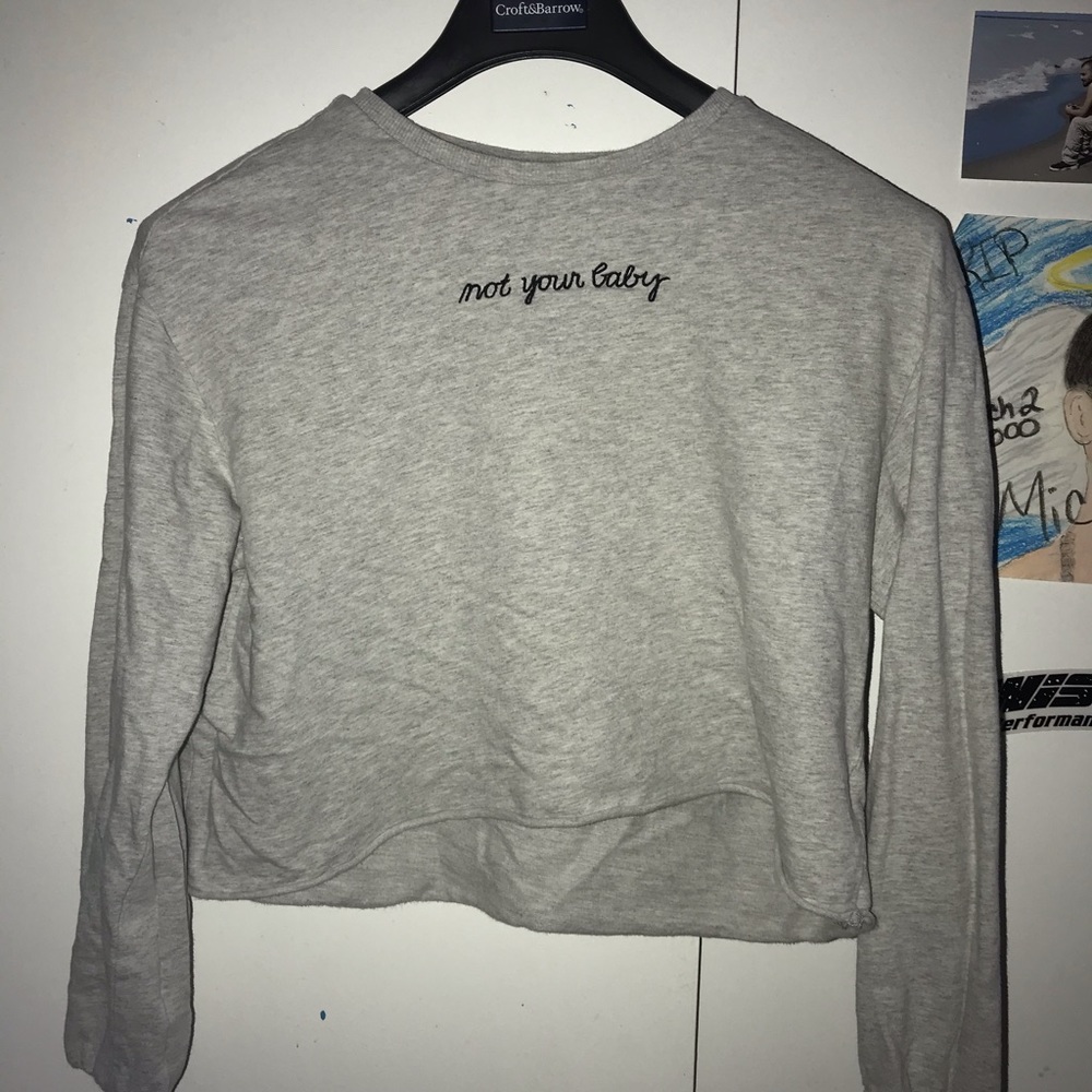 “Not Your Baby” embroidered croptop